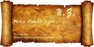 Metz Zakária névjegykártya